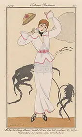 Linen Dress with Crochet Belt By George Barbier