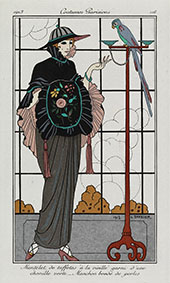 Taffeta Cape with Pearl Embroidered Muff By George Barbier
