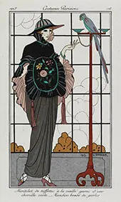 Taffeta Cape with Pearl Embroidered Muff By George Barbier