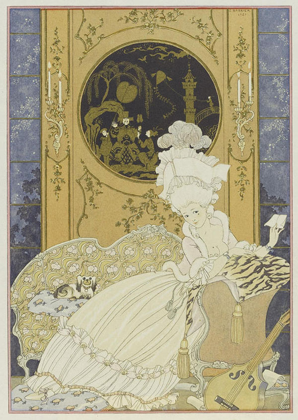 A Woman Reading a Letter by George Barbier | Oil Painting Reproduction