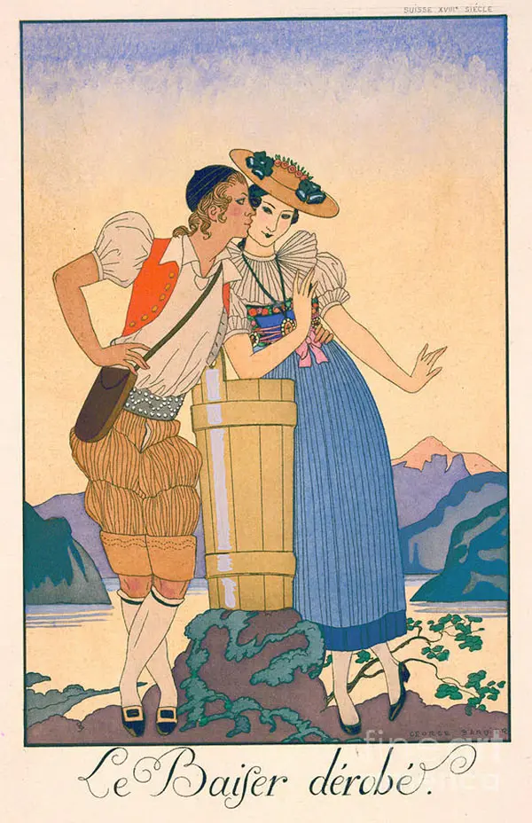 Swiss Lovers By George Barbier