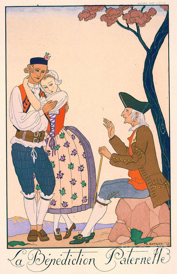 Young Swiss Couple by George Barbier | Oil Painting Reproduction