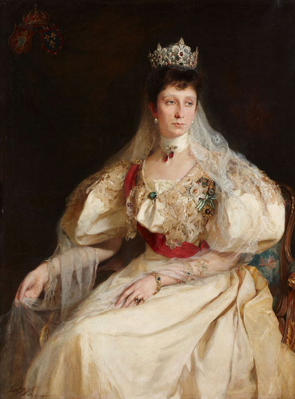 Portrait of Knyaginya Marie Louise of Bourbon Parma of Bulgaria 1894 | Oil Painting Reproduction