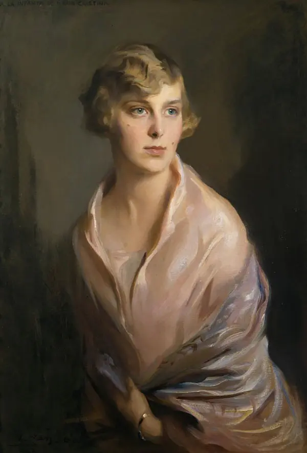 The Infanta Dona Maria Cristina de Borbon Y Battenberg Daughter of Alfonso XIII By Philip de Laszlo