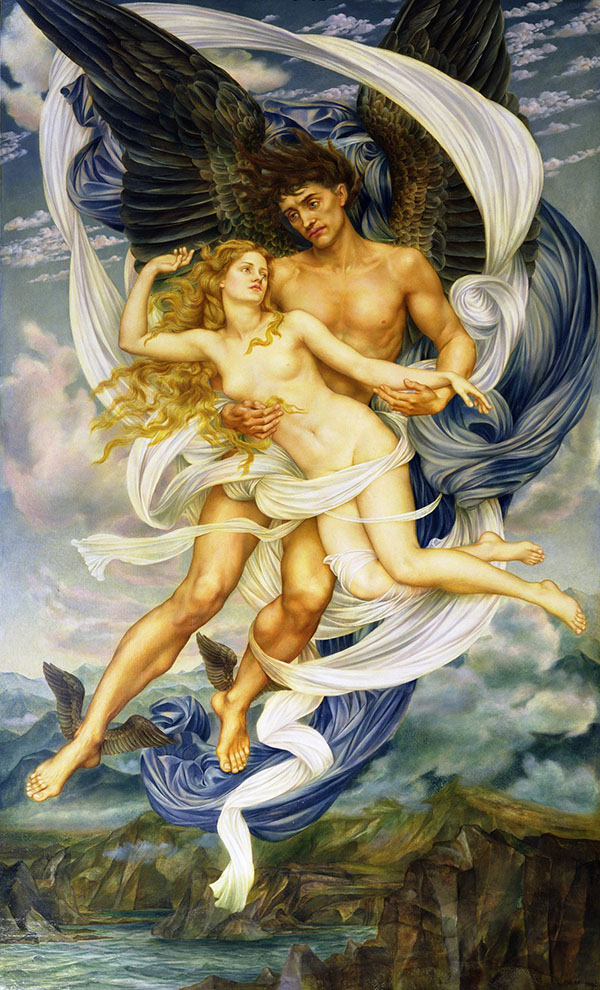 Boreas and Oreithyia 1896 by Evelyn de Morgan | Oil Painting Reproduction