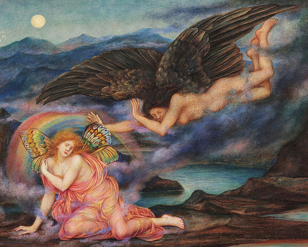 Death of a Butterfly 1914 by Evelyn de Morgan | Oil Painting Reproduction