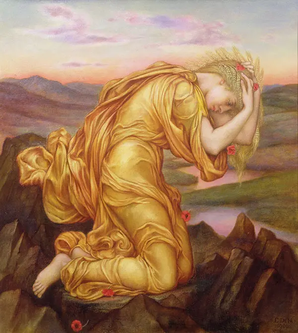 Demeter Mourning Persephone 1906 By Evelyn de Morgan