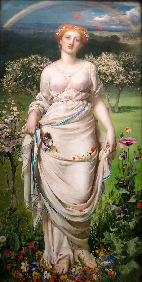 Gentle Spring 1865 by Frederick Sandys | Oil Painting Reproduction