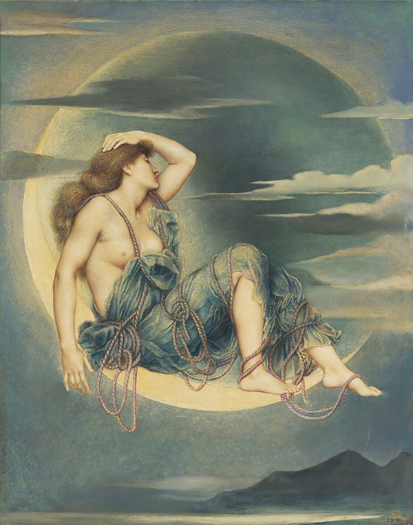 Luna 1885 by Evelyn de Morgan | Oil Painting Reproduction