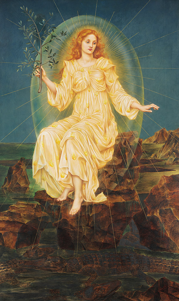 Lux in Tenebris 1895 by Evelyn de Morgan | Oil Painting Reproduction