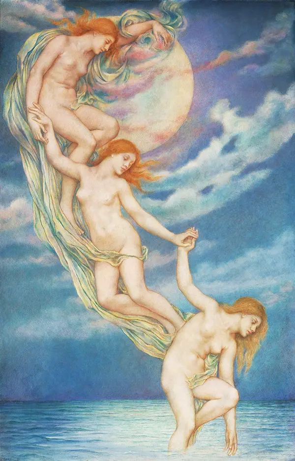 Moonbeams Dipping into The Sea 1918 By Evelyn de Morgan