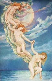 Moonbeams Dipping into The Sea 1918 By Evelyn de Morgan
