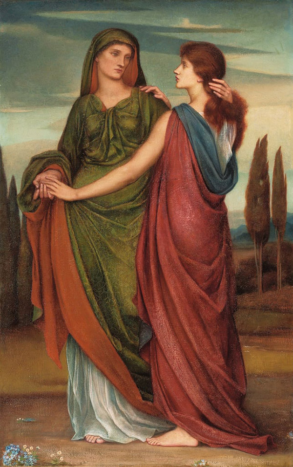 Naomi and Ruth 1887 by Evelyn de Morgan | Oil Painting Reproduction