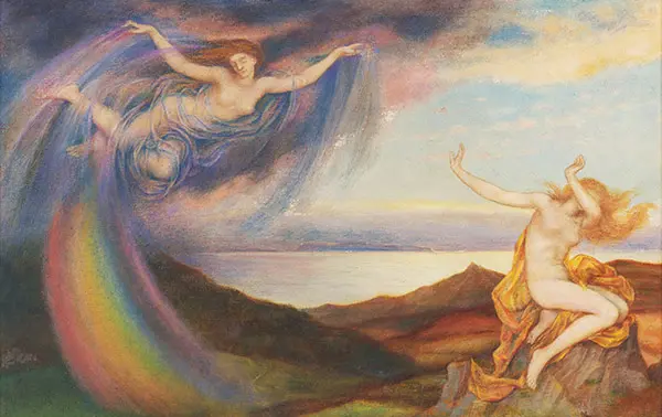 Sunbeam and Summer Shower 1914 By Evelyn de Morgan