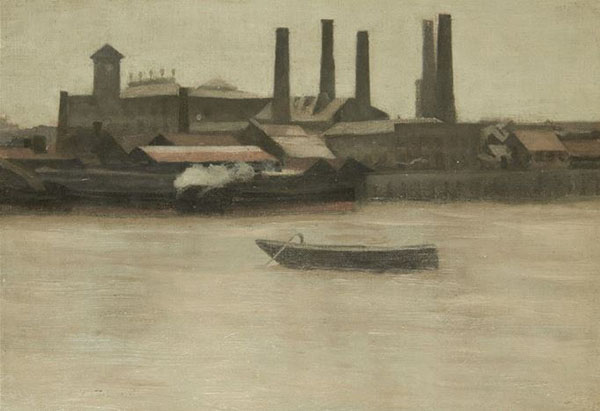 Battersea Mills and Barges | Oil Painting Reproduction