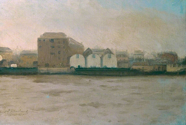 Factories Bordering The River 1886 | Oil Painting Reproduction