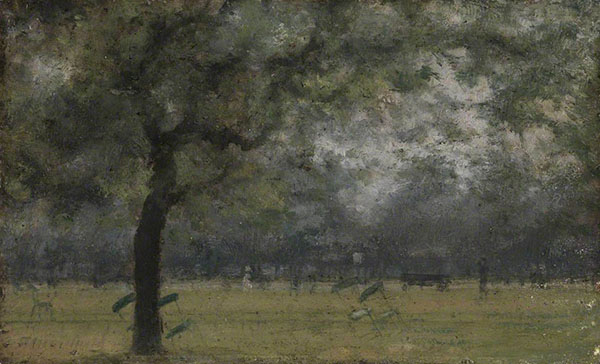 Kensington Gardens with Chairs and Figures 1907 | Oil Painting Reproduction