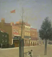 The Three Public Houses Morning Sun Light 1889 By Paul Fordyce Maitland