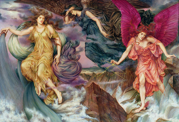 The Storm Spirits by Evelyn de Morgan | Oil Painting Reproduction