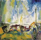 Daylabourers with Wheelbarrows 1927 By Vilmos aba-Novak