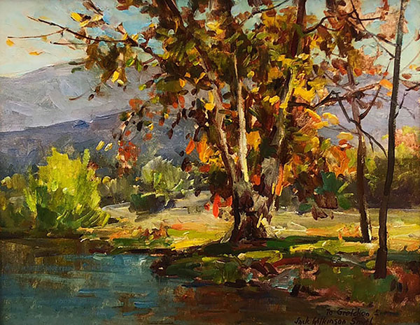 Landscape with Fall Trees and Pond | Oil Painting Reproduction