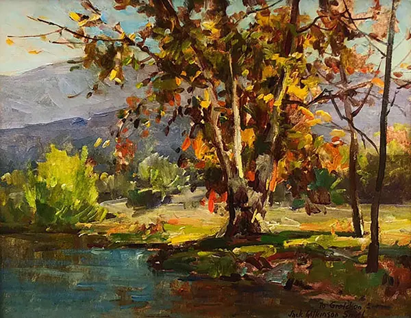 Landscape with Fall Trees and Pond By Jack Wilkinson Smith