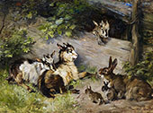 Hare and Kid at The Gate By Julius Adam