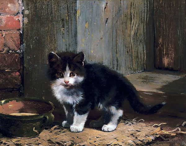 Kitten 1 by Julius Adam | Oil Painting Reproduction