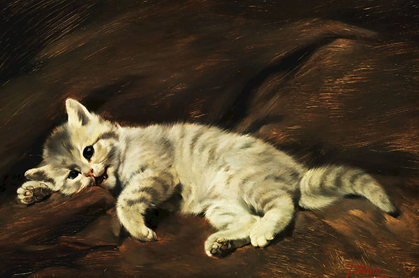 Kitten 2 by Julius Adam | Oil Painting Reproduction