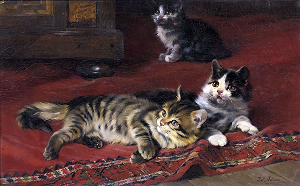 Kittens 2 by Julius Adam | Oil Painting Reproduction