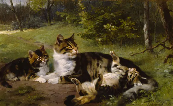 Under Mother's Watchful Eye By Julius Adam