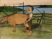 Morning Milking By Hugo Simberg