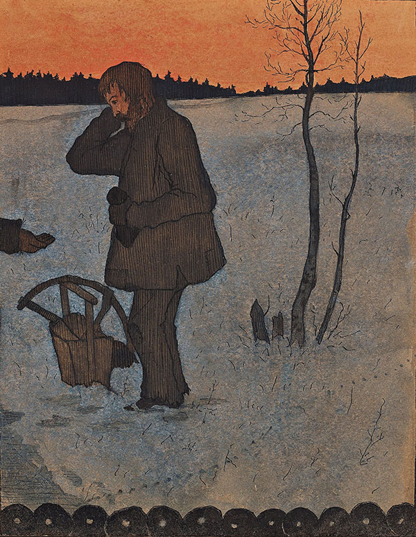 The Wood Chopper by Hugo Simberg | Oil Painting Reproduction