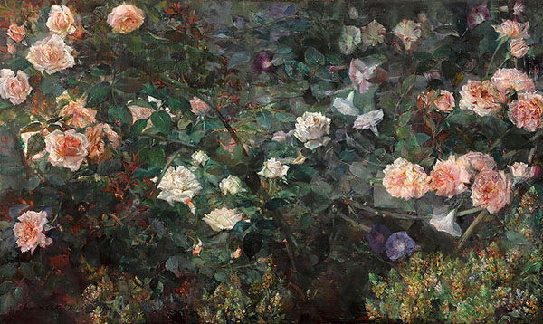 Rose Garden by Maria Oakey Dewing | Oil Painting Reproduction