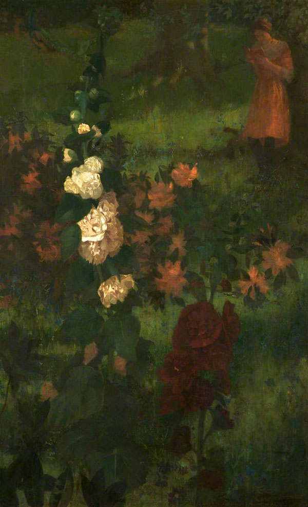Hollyhocks by William Stott | Oil Painting Reproduction