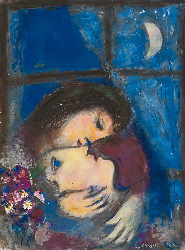 Two Heads at The Window by Marc Chagall | Oil Painting Reproduction
