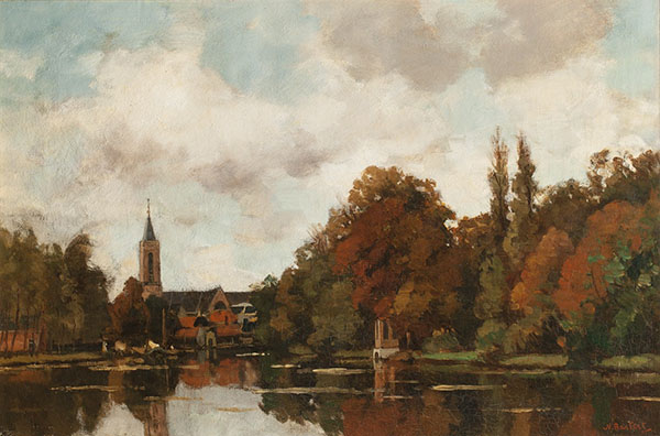 View on The River Vecht in The Fall | Oil Painting Reproduction