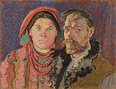 Self Portrait with Wife at The Window 1904 By Stanisław Mateusz Ignacy Wyspianski