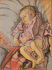 Sleeping Child on a Pillow By Stanislaw Mateusz Ignacy Wyspianski
