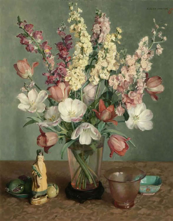 Floral Stil Life with Glass And Objects | Oil Painting Reproduction