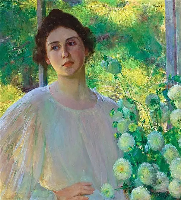 White Asters 1894 By Albert Herter