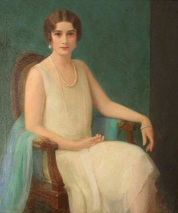 Woman with Pearls by Albert Herter | Oil Painting Reproduction