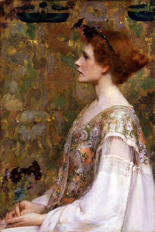 Woman with Red Hair by Albert Herter | Oil Painting Reproduction