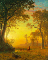 Light in the Forest By Albert Bierstadt