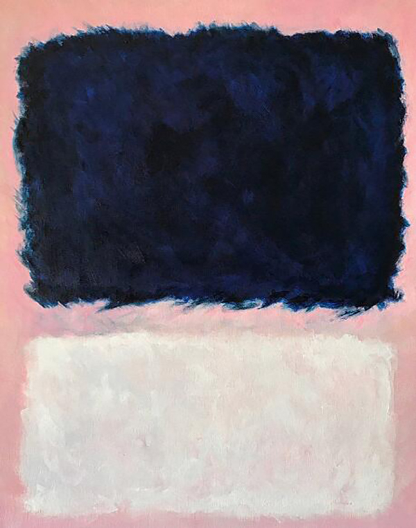 Blue White Pink Abstract | Oil Painting Reproduction