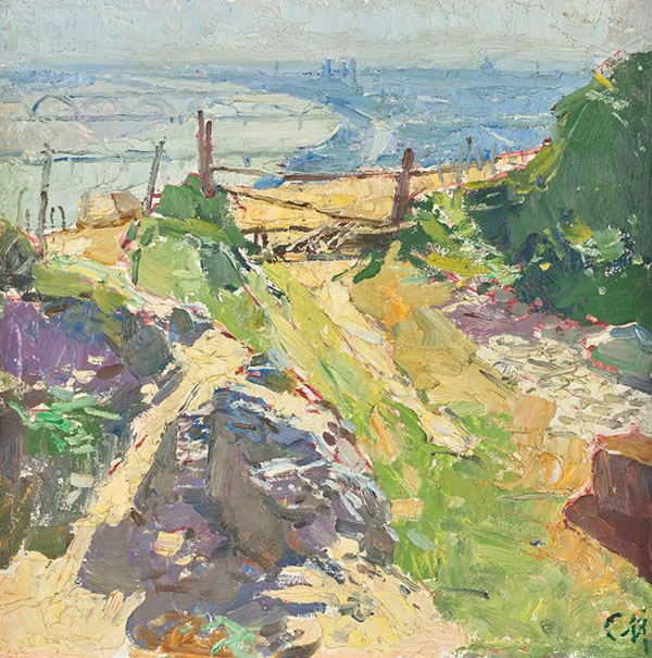 Danube View from Eichelhof by Carl Moll | Oil Painting Reproduction