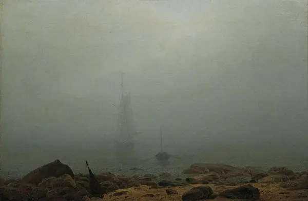 Sea Beach in The Fog By Caspar David Friedrich