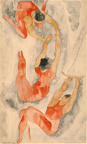 Three Acrobats By Charles Demuth