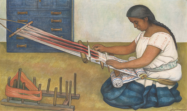 Weaving 1936 by Diego Rivera | Oil Painting Reproduction