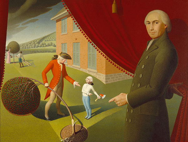 Parson Weems Fable by Grant Wood | Oil Painting Reproduction